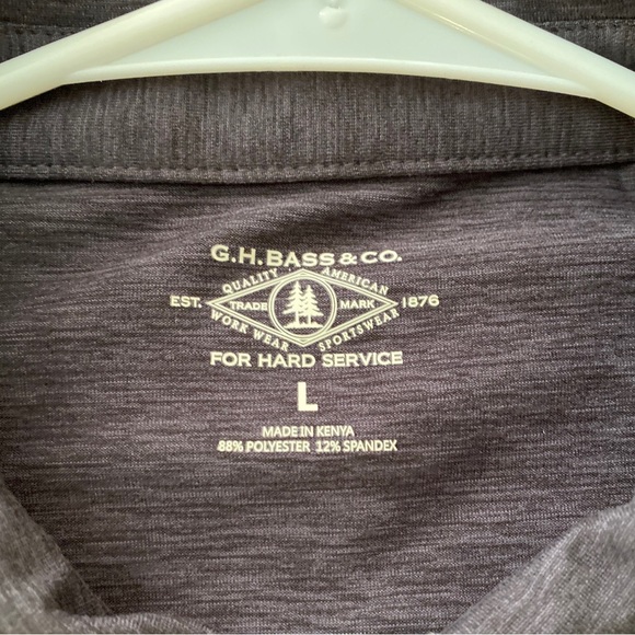 G.H. BASS Mens Black Heather Cooling Fabric Stretch Polo Shirt Size LARGE NWT - Picture 2 of 2